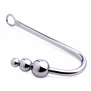 Beaded Anal Hook - Silver