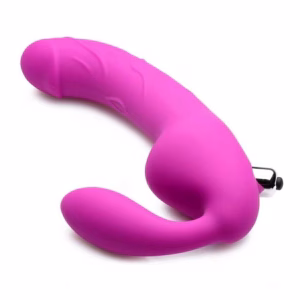 ROYAL RIDER Vibrating Silicone Strapless Strap On  - Purple
