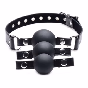 Interchangeable Silicone Ball Gag Set - Black