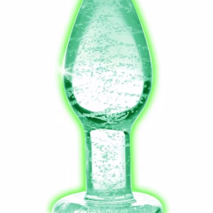 Glow-In-The-Dark Glass Anal Plug - Small