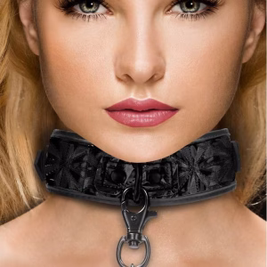 Luxury Collar with Leash - Black