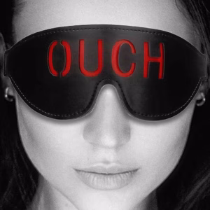 Bonded Leather Eye-Mask "Ouch" - With Elastic Straps