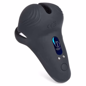 10 vibraties Siliconen Penis & Ballen Ring + Taint Stim - Zwart