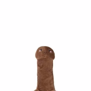 Zachte bruine piemel knuffel van 30 cm.
