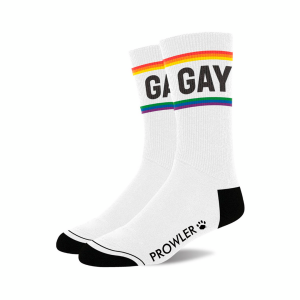 Witte Gay sokken met regenboogkleur